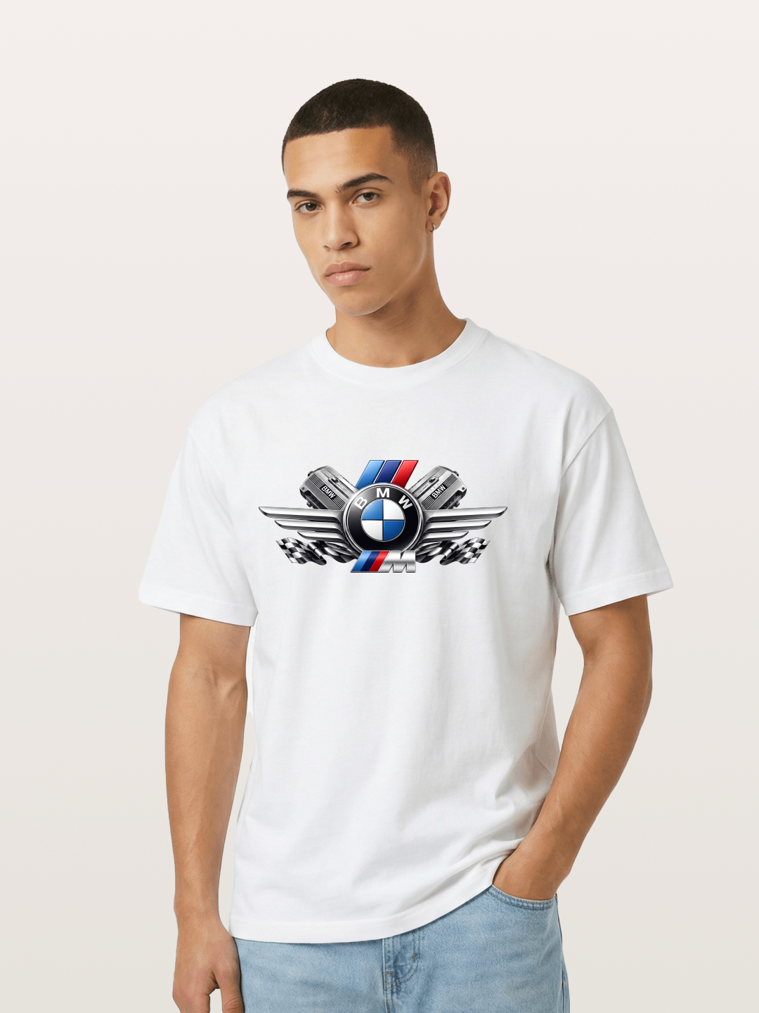 BMW Engine & Logo Wing Design Gildan T-shirt