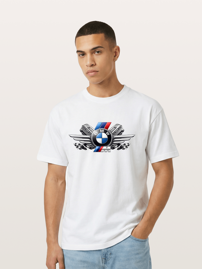 BMW Engine & Logo Wing Design Gildan T-shirt