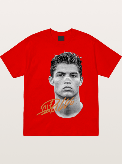 Cristiano Ronaldo Black White Portrait Cotton T-shirt