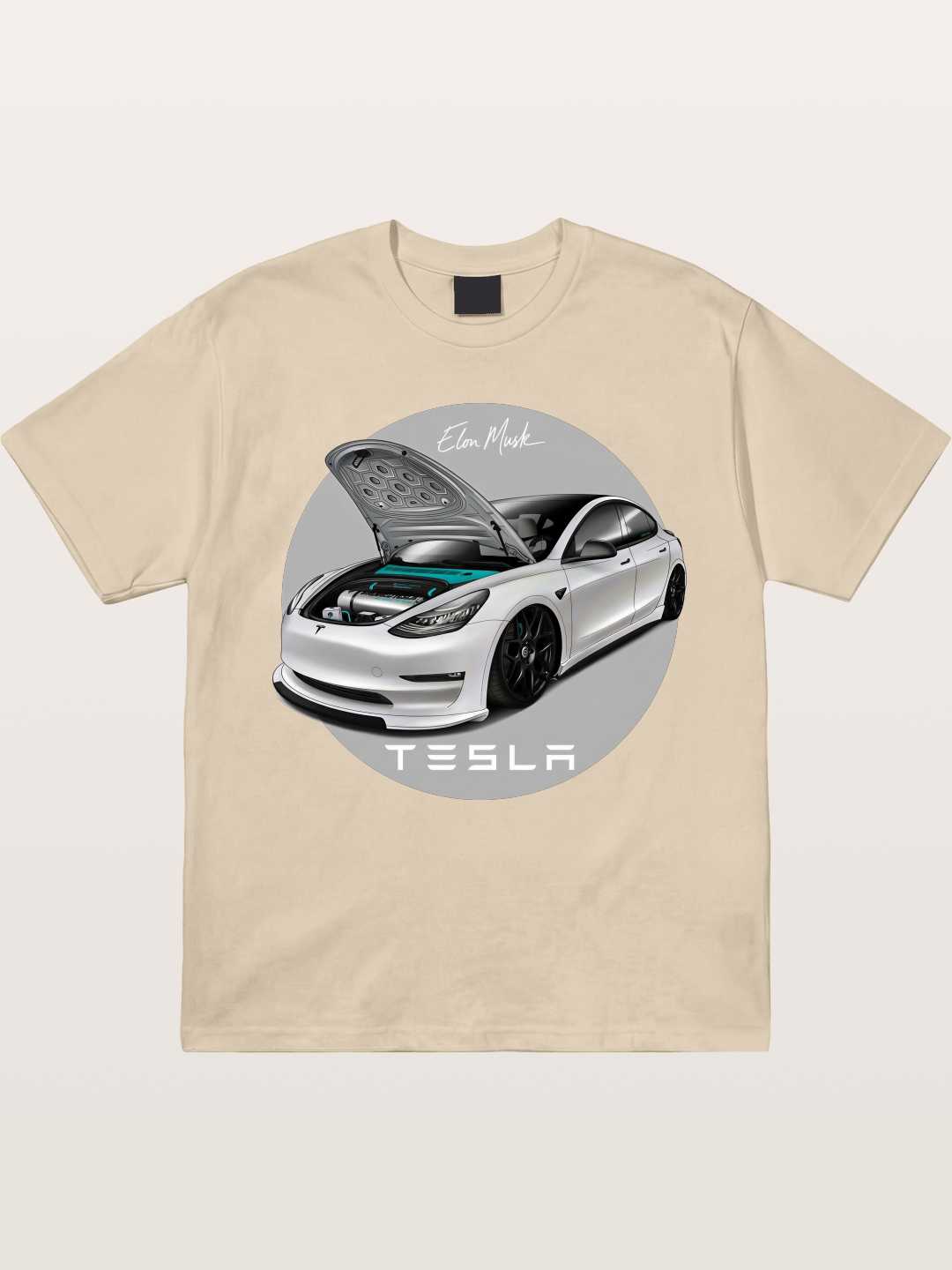 Tesla Model 3 Elon Musk Art Gildan T-shirt