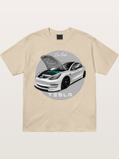 Tesla Model 3 Elon Musk Art Gildan T-shirt