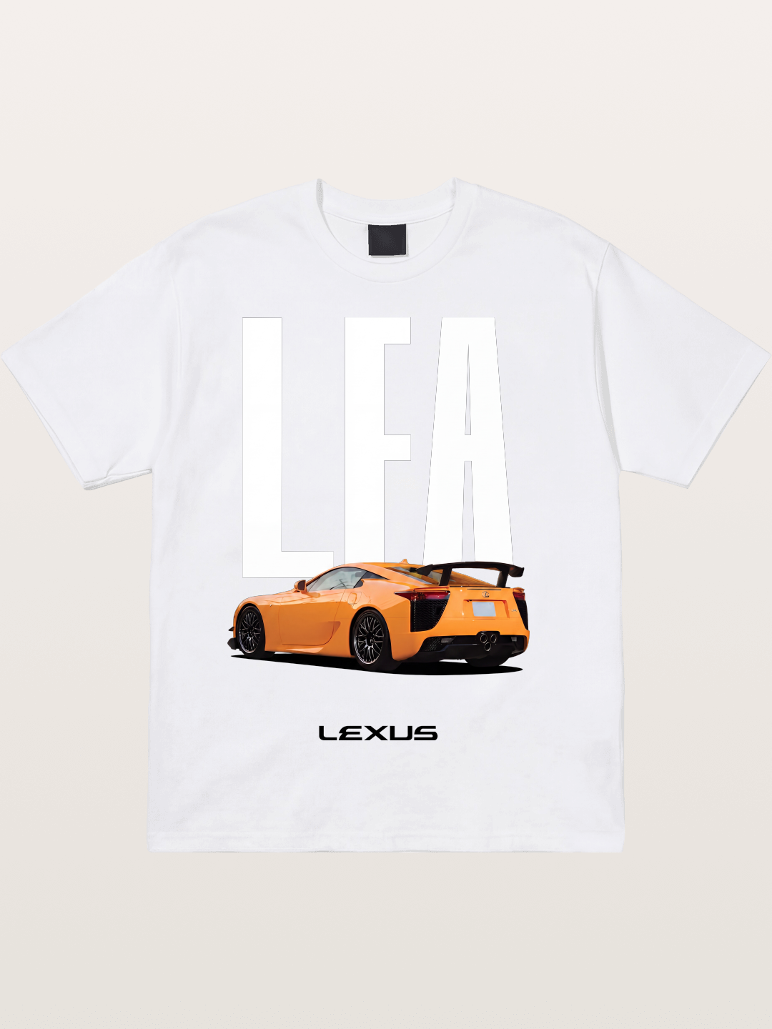 Orange Lexus LFA Rear Print Cotton T-shirt