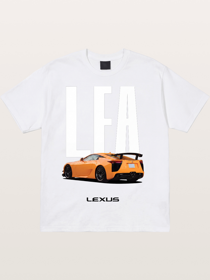 Orange Lexus LFA Rear Print Cotton T-shirt