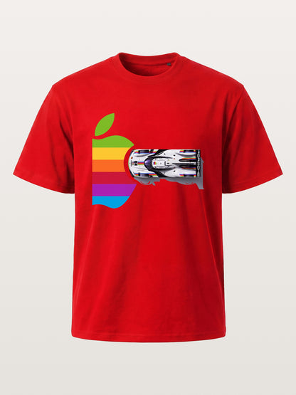 Rainbow Apple Shape Le Mans Race Car Cotton T-shirt