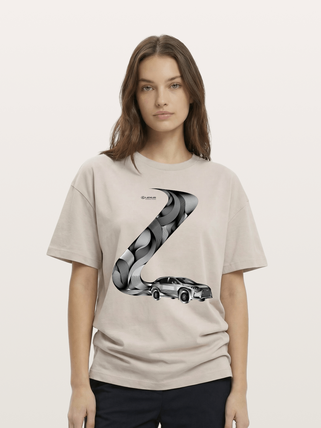Lexus Wave Line Art Graphic Cotton T-shirt