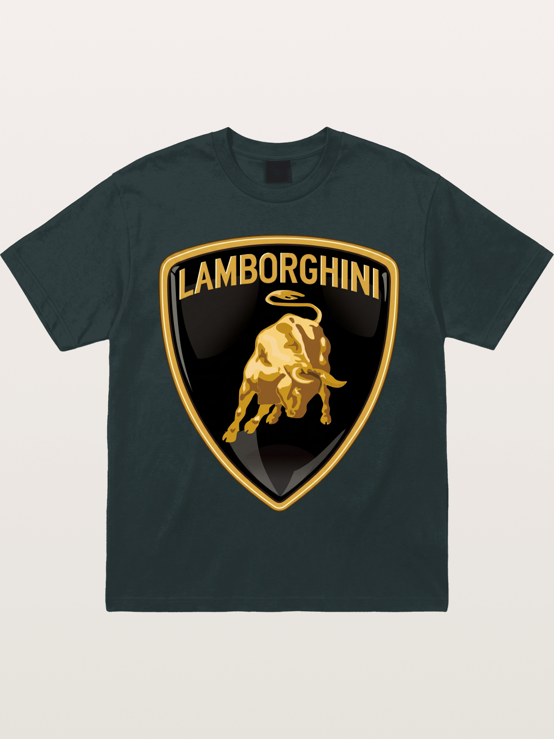 Lamborghini Gold Bull Shield Emblem Gildan T-shirt