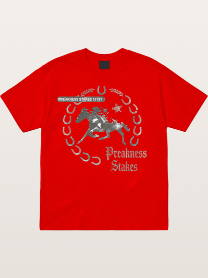 Preakness Stakes Horseshoe Art Cotton T-shirt