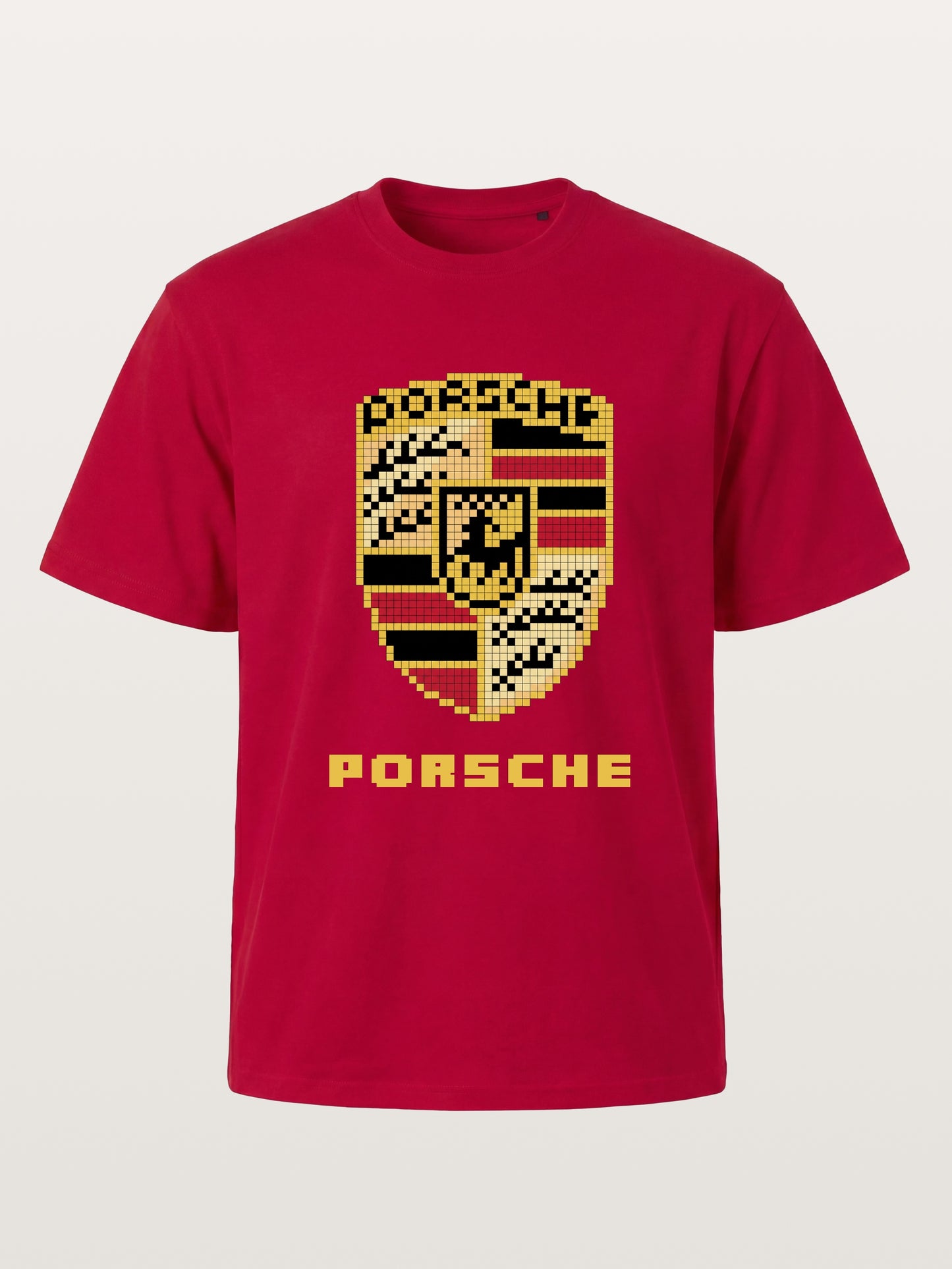 Pixel Mosaic Porsche Crest Emblem Gildan T-shirt