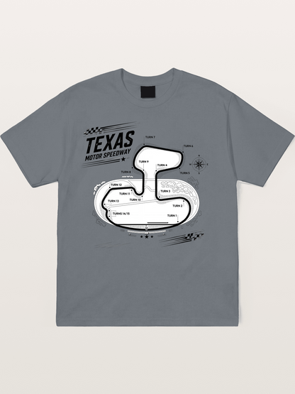 Texas Motor Speedway Track Map Cotton T-shirt
