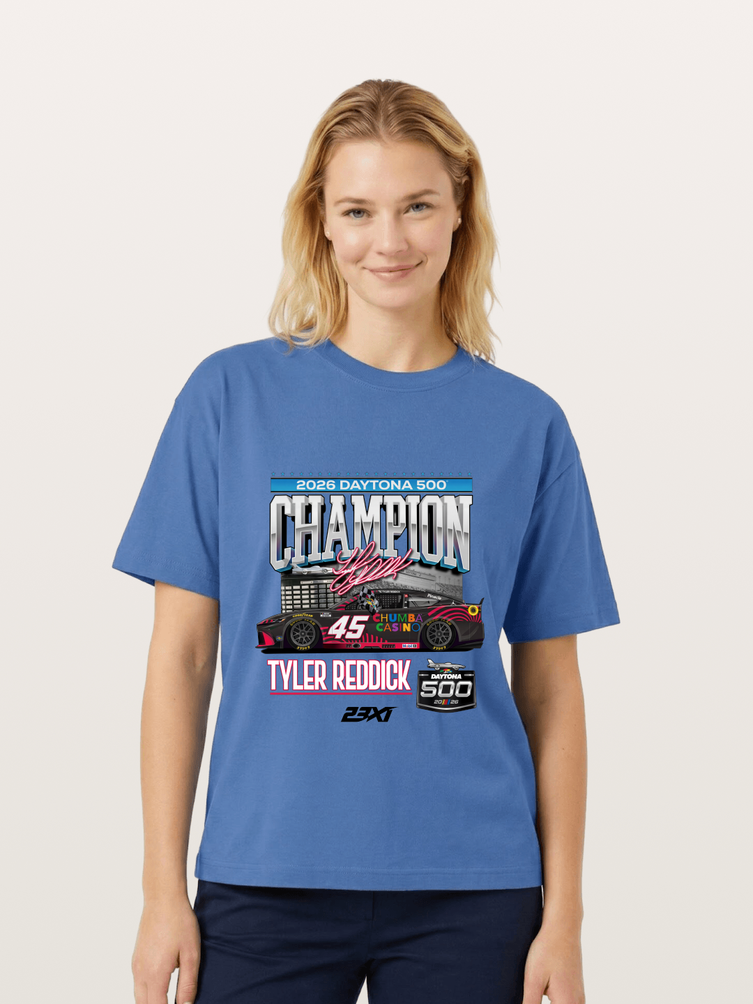 Tyler Reddick Daytona 500 Champion Print Gildan T-shirt