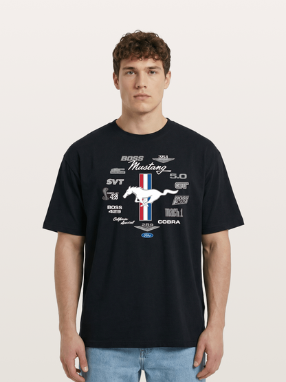 Ford Mustang Generations Badge Collection Cotton T-shirt