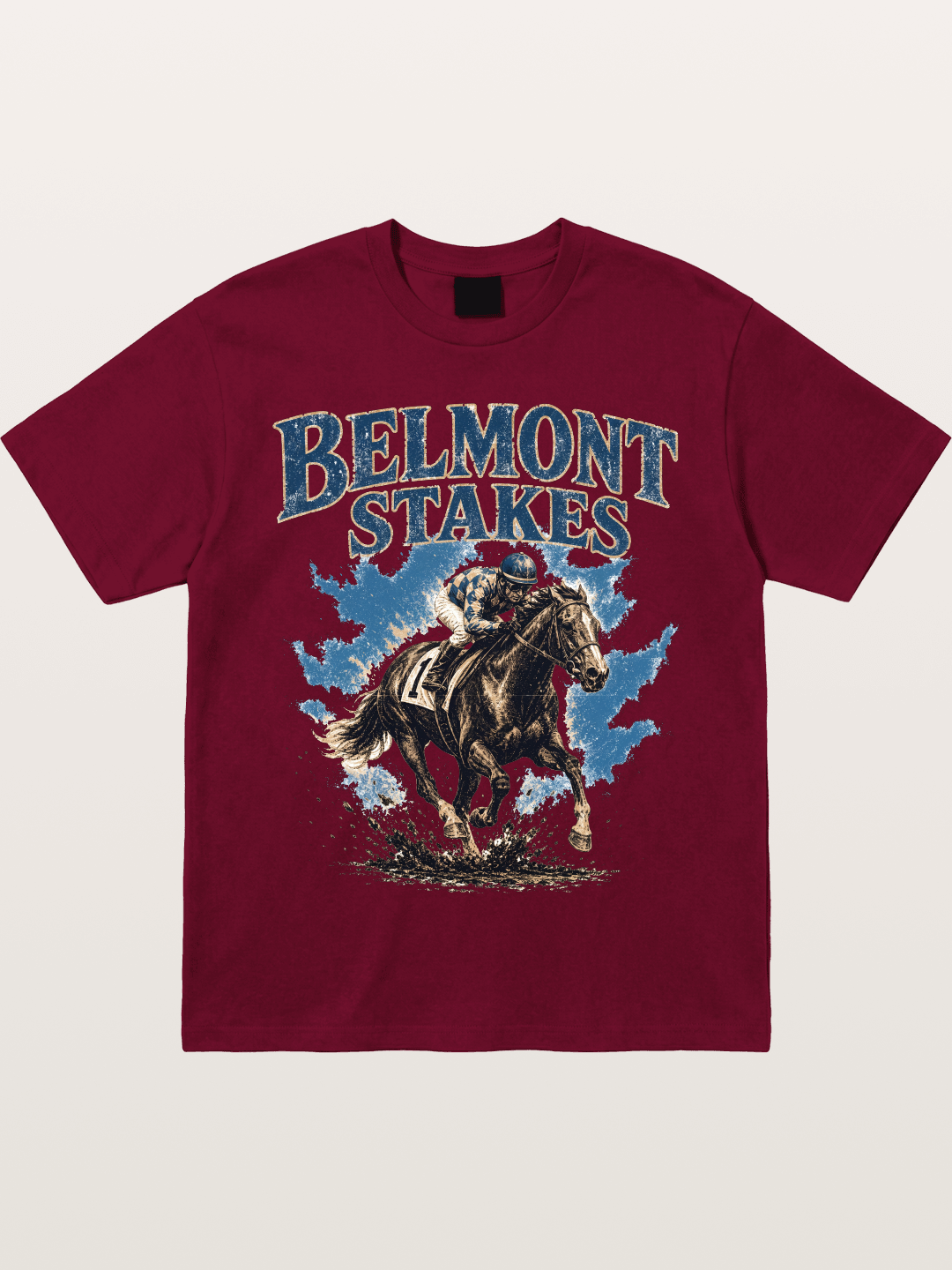 Belmont Stakes Mud Splash Poster Gildan T-shirt