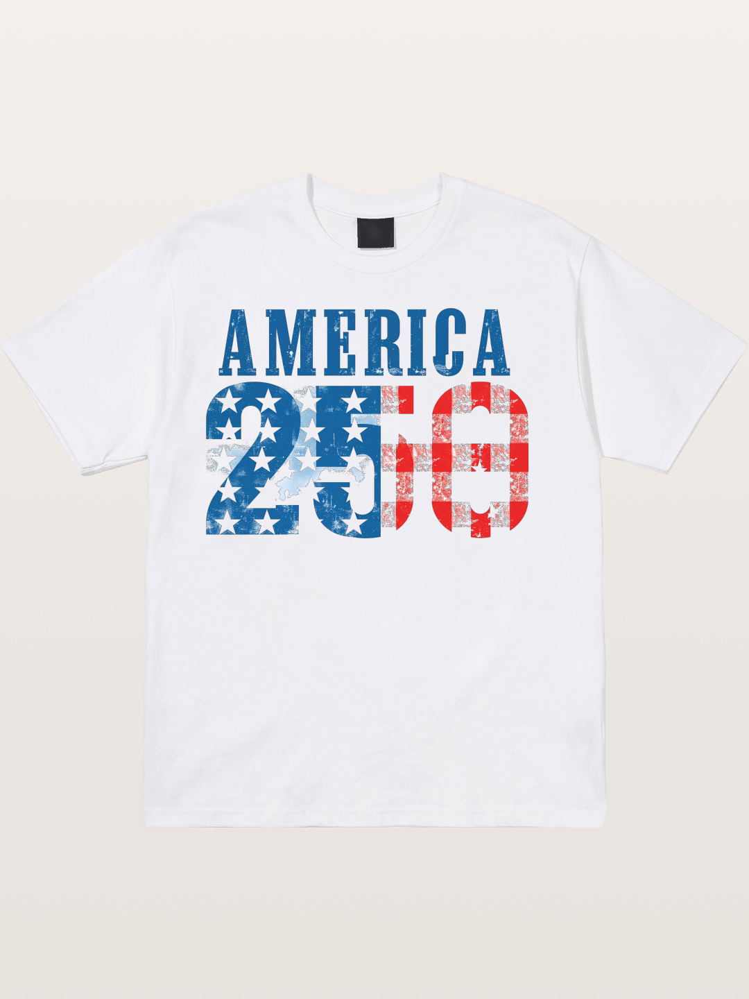 America 250 Grunge Typography Cotton T-shirt