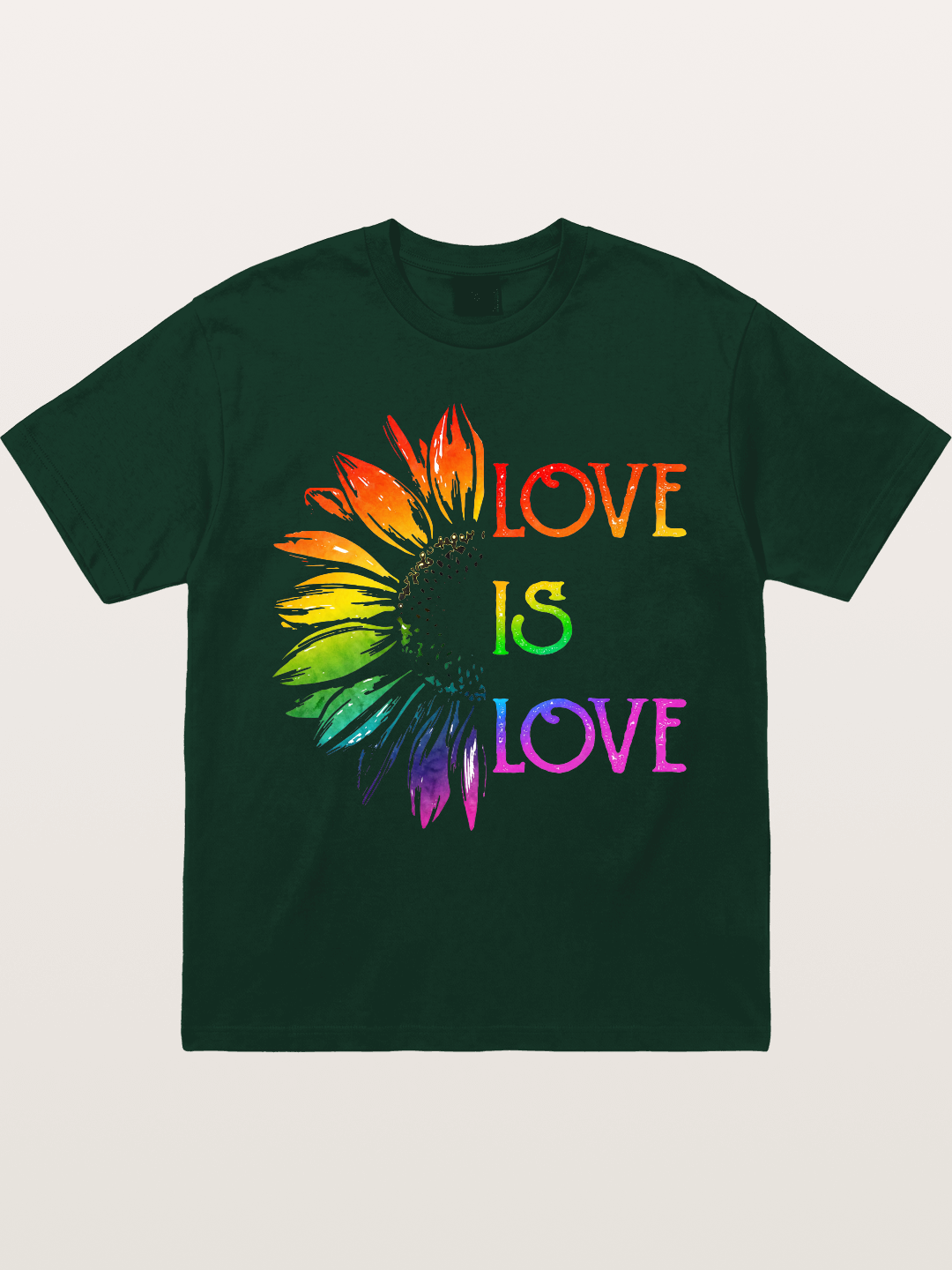 Rainbow Sunflower Love Print Gildan T-shirt