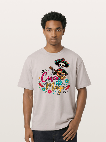 Cinco De Mayo Sugar Skull Graphic Cotton T-shirt