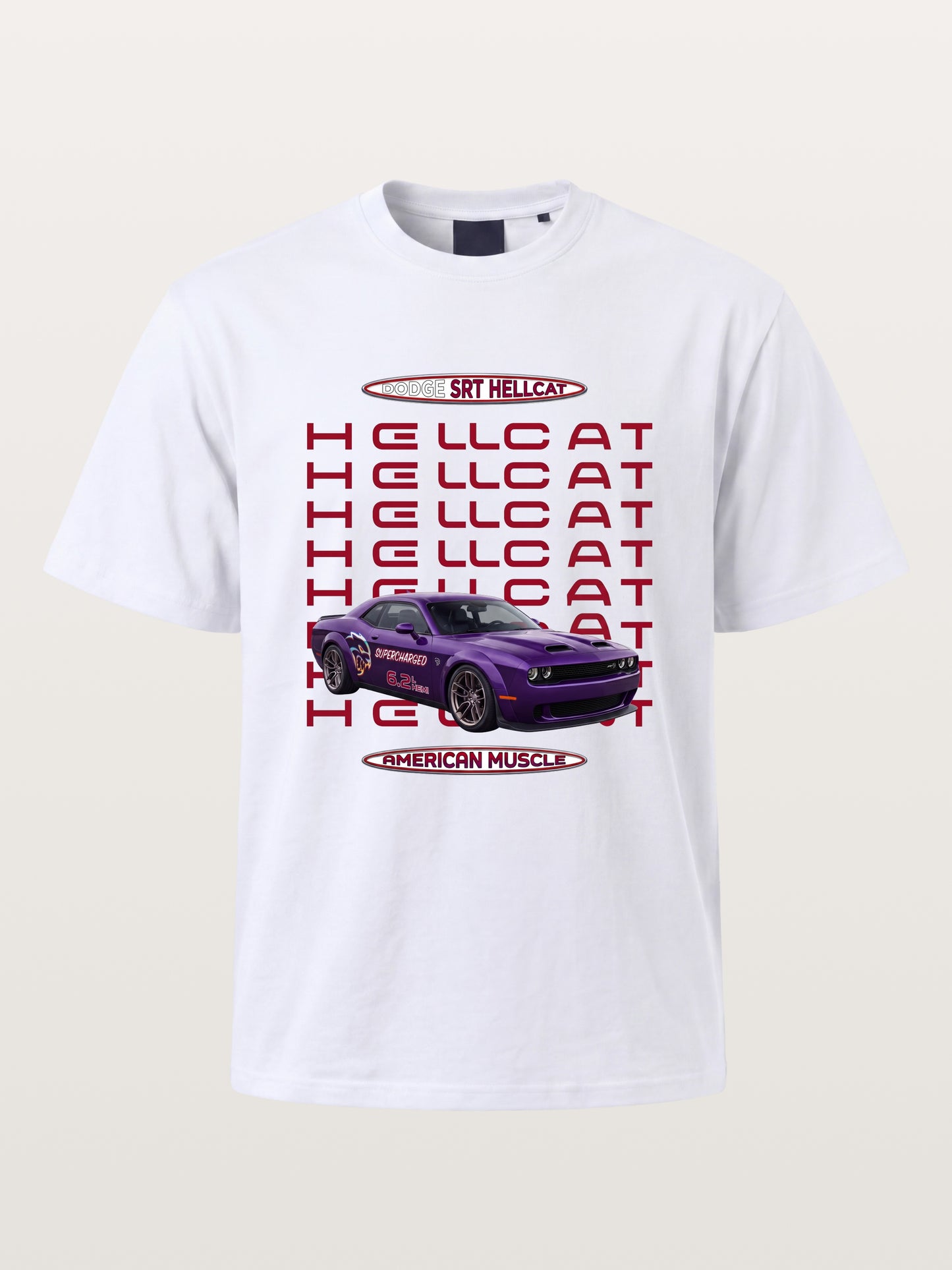 Purple Hellcat Repeat Font Card Gildan T-shirt