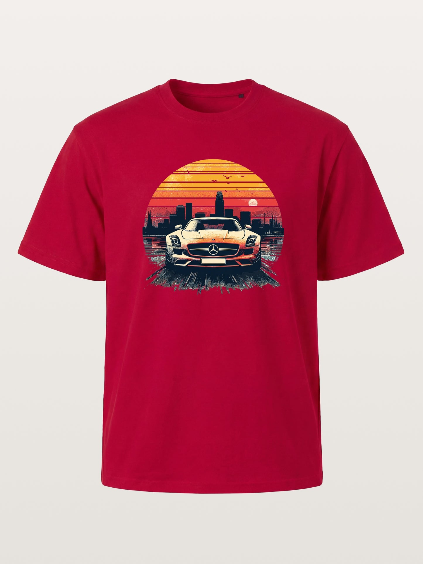 AMG Sport Car Retro Sunset Cityscape Gildan T-shirt