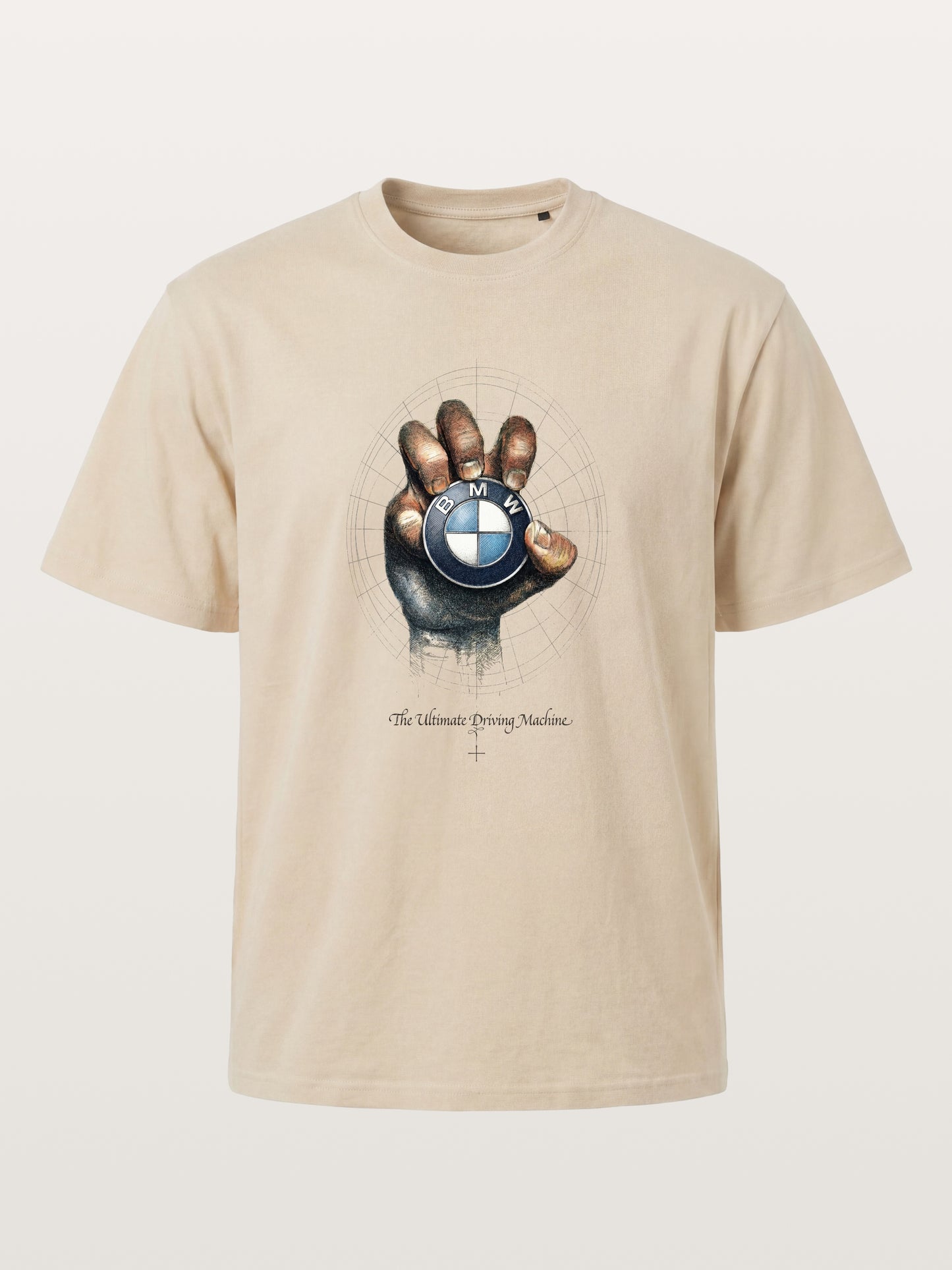 Hand Holding BMW Logo Sketch Gildan T-shirt