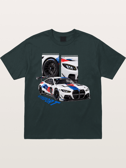 BMW M4 GT Race Car Collage Gildan T-shirt