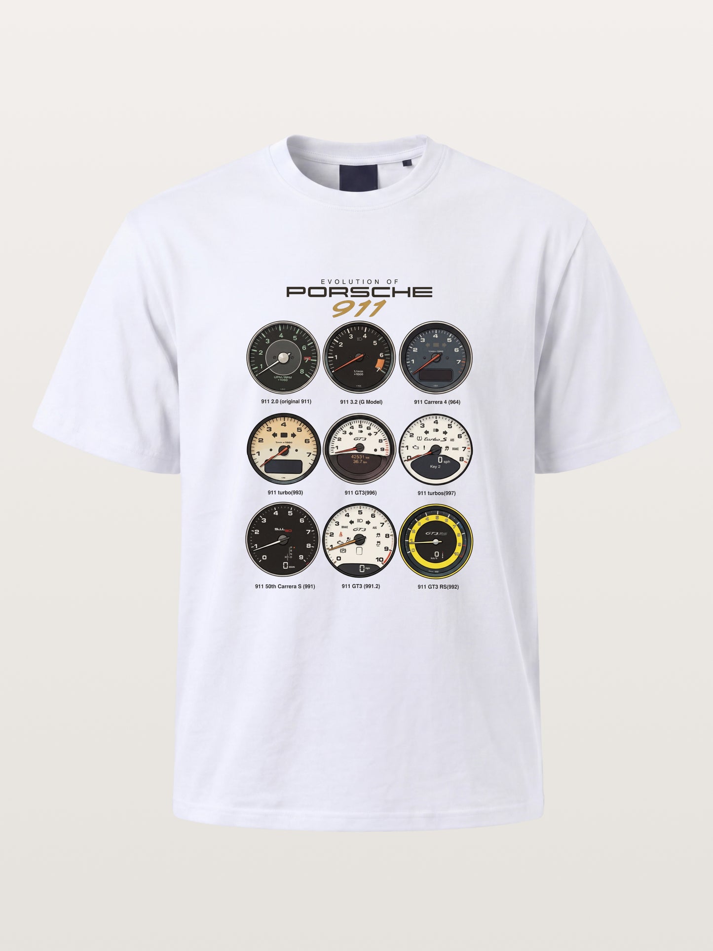 Porsche 911 Cluster Vintage Gauge Set Gildan T-shirt