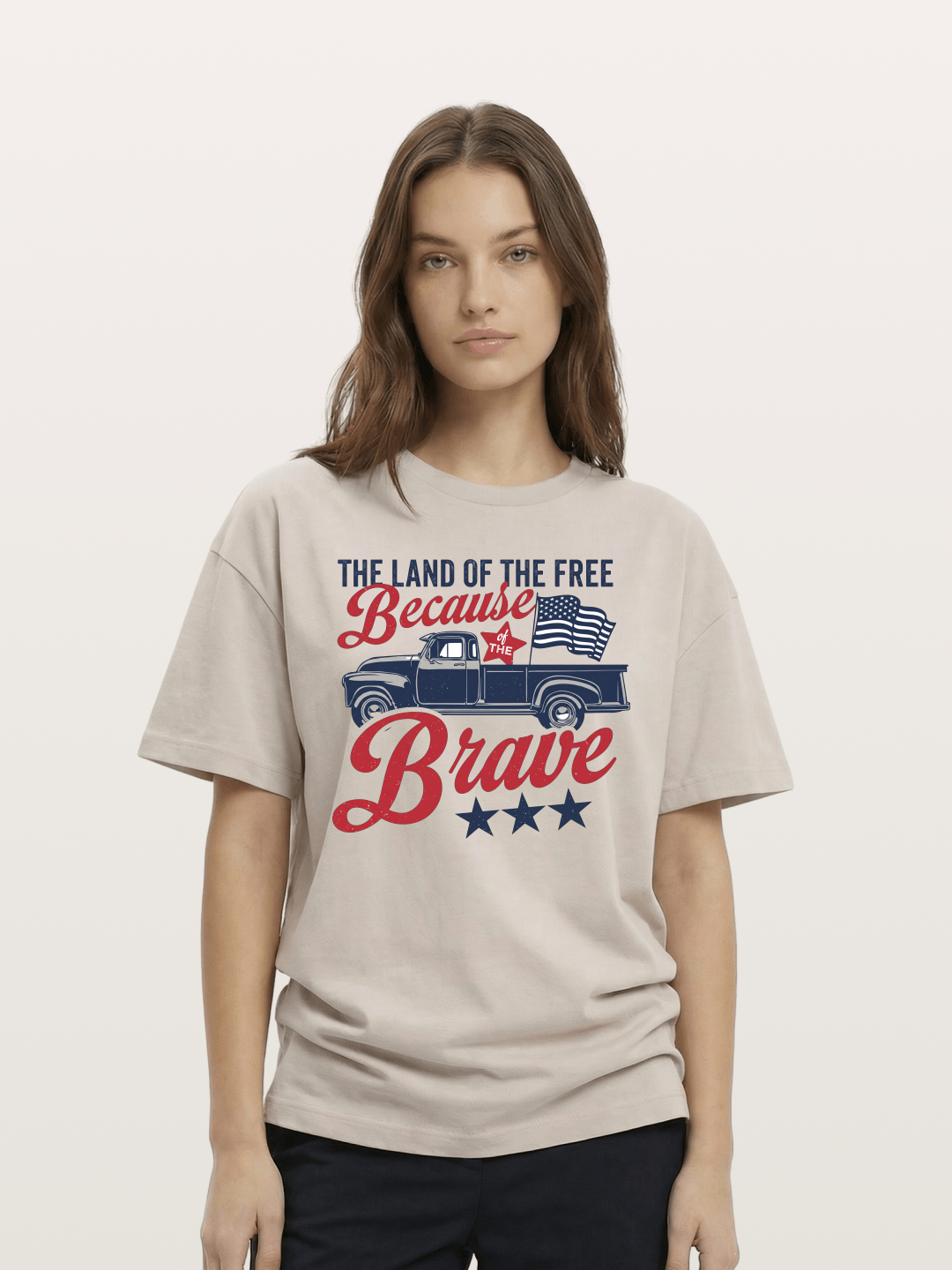 Land of the Free Vintage American Truck Cotton T-shirt