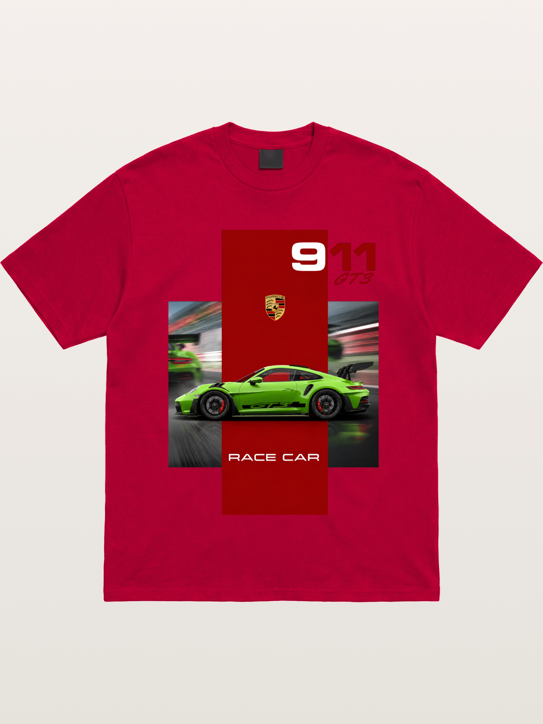 Porsche 911 GT3 Green Race Car Gildan T-shirt