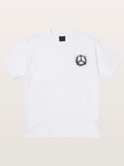 Mercedes Ink Wash Logo Art Cotton T-shirt