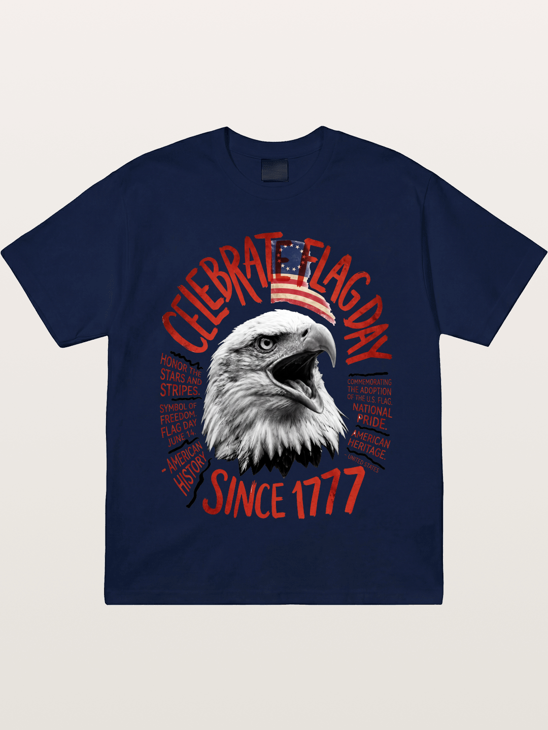 Eagle Celebrate Flag Day 1777 Gildan T-shirt