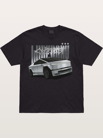 Cybertruck Graffiti Typography Cotton T-shirt