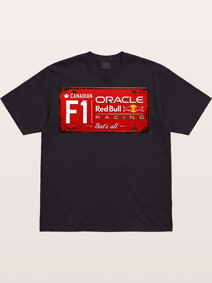 Red Bull F1 Vintage License Plate Cotton T-shirt