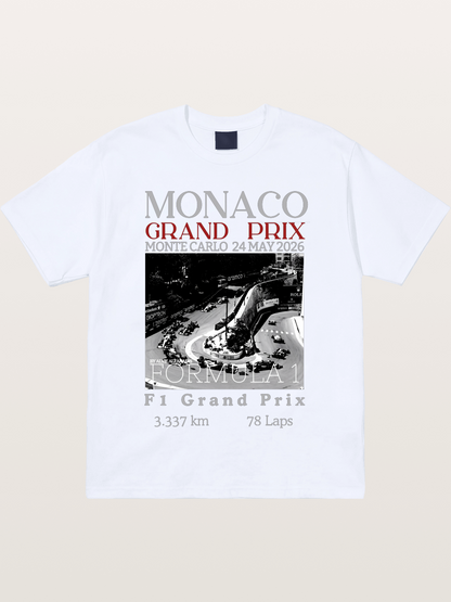 Monaco Grand Prix Black White Aerial Gildan T-shirt