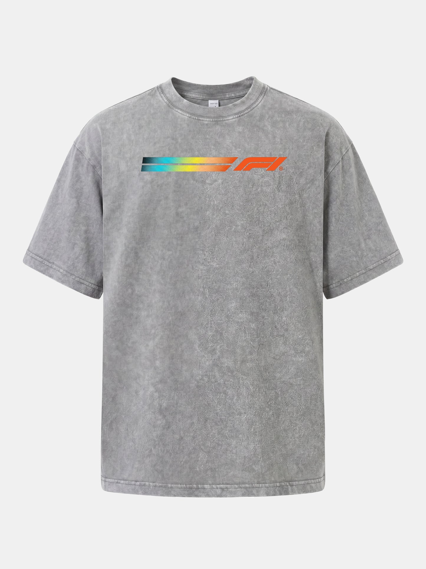 F1 Rainbow Gradient Stripe Banner Washed T-shirt