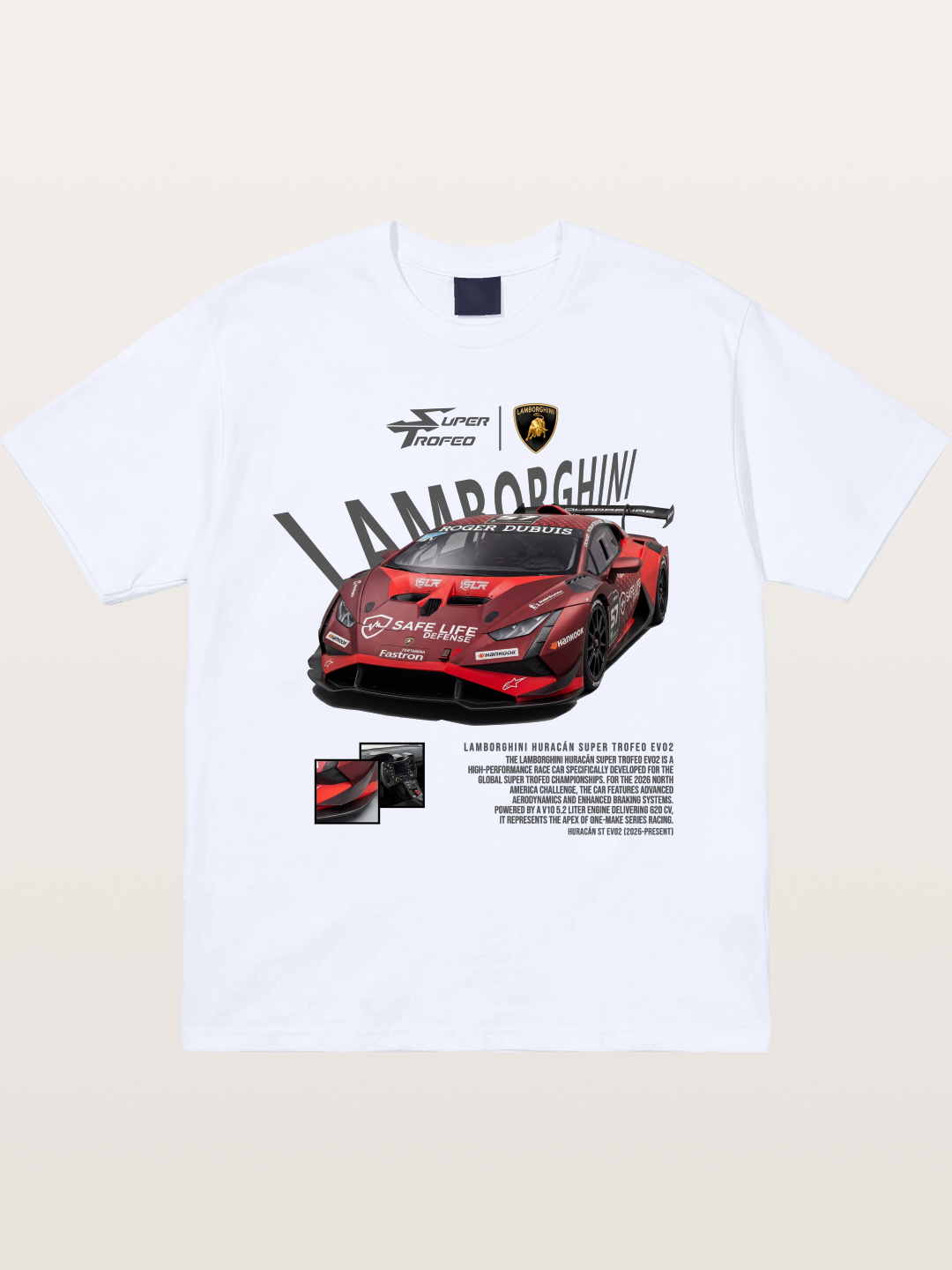 Lamborghini Huracan Red Super Trofeo Gildan T-shirt