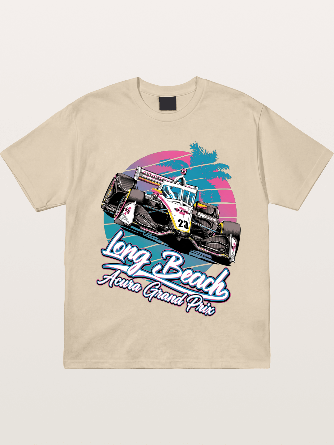 Retro Long Beach Race Graphic Gildan T-shirt