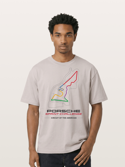 Americas Circuit Colorful Track Map Cotton T-shirt