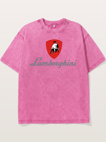 Lamborghini Red Bull Logo Washed T-shirt