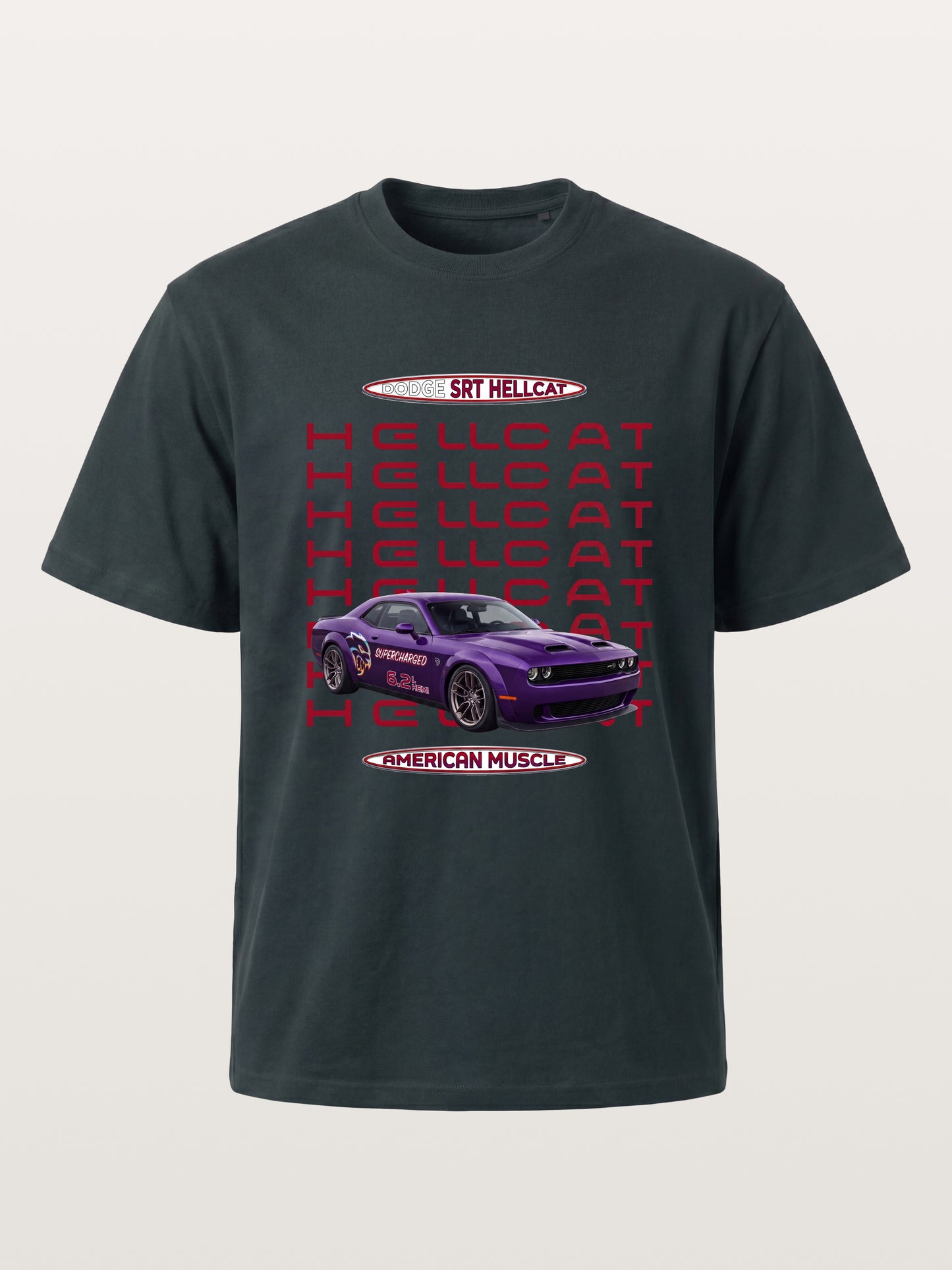 Purple Hellcat Repeat Font Card Gildan T-shirt