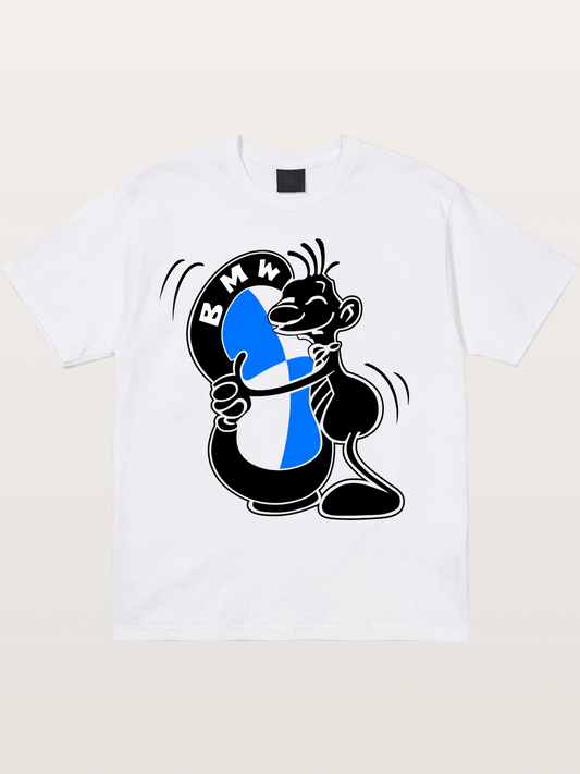 BMW Cartoon Mascot Sticker Cotton T-shirt