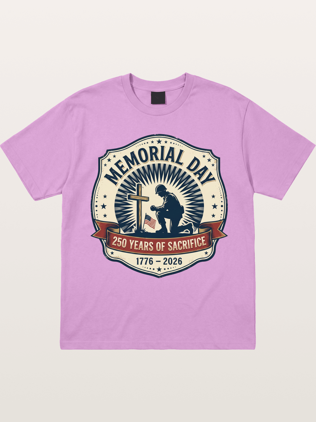 Memorial Day Vintage Sacrifice Badge Gildan T-shirt