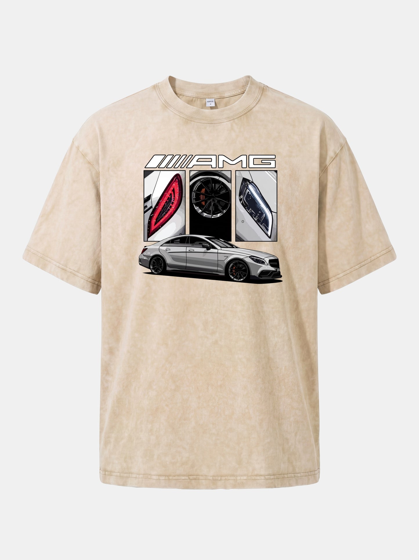 AMG Coupe Split Body Component Collage Washed T-shirt