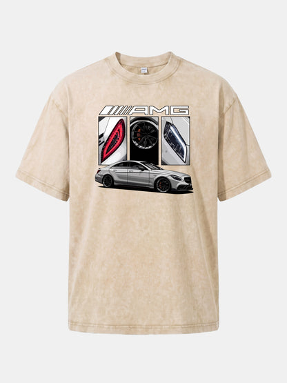 AMG Coupe Split Body Component Collage Washed T-shirt