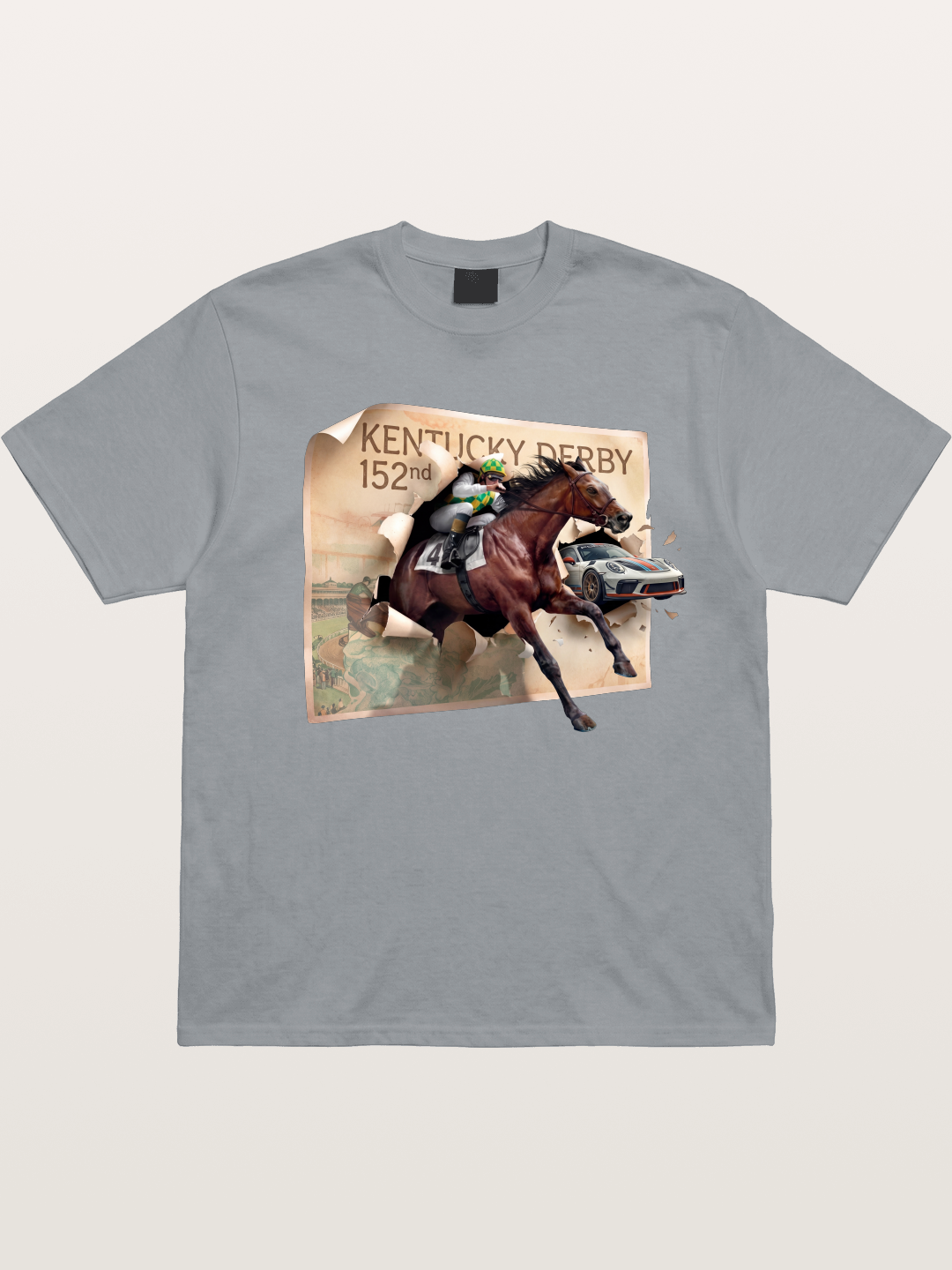 Derby Horse Porsche Collision Gildan T-shirt