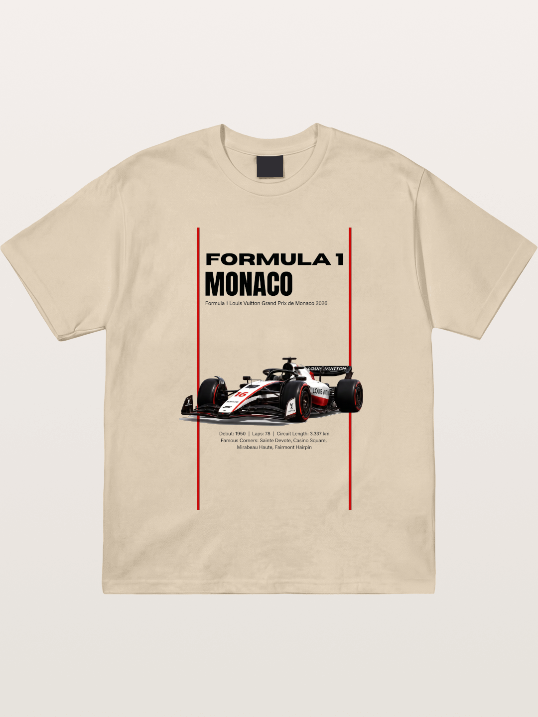 Minimal F1 Monaco Race Card Gildan T-shirt