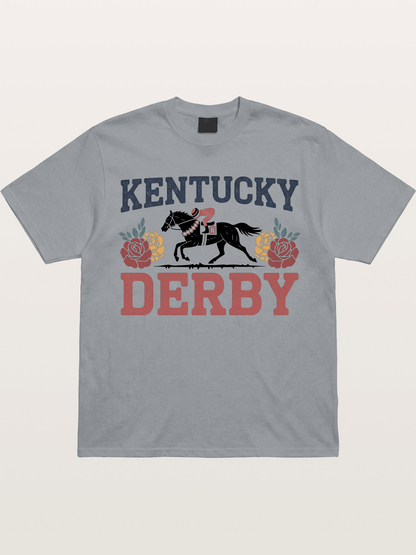Kentucky Derby Rose Horse Poster Gildan T-shirt