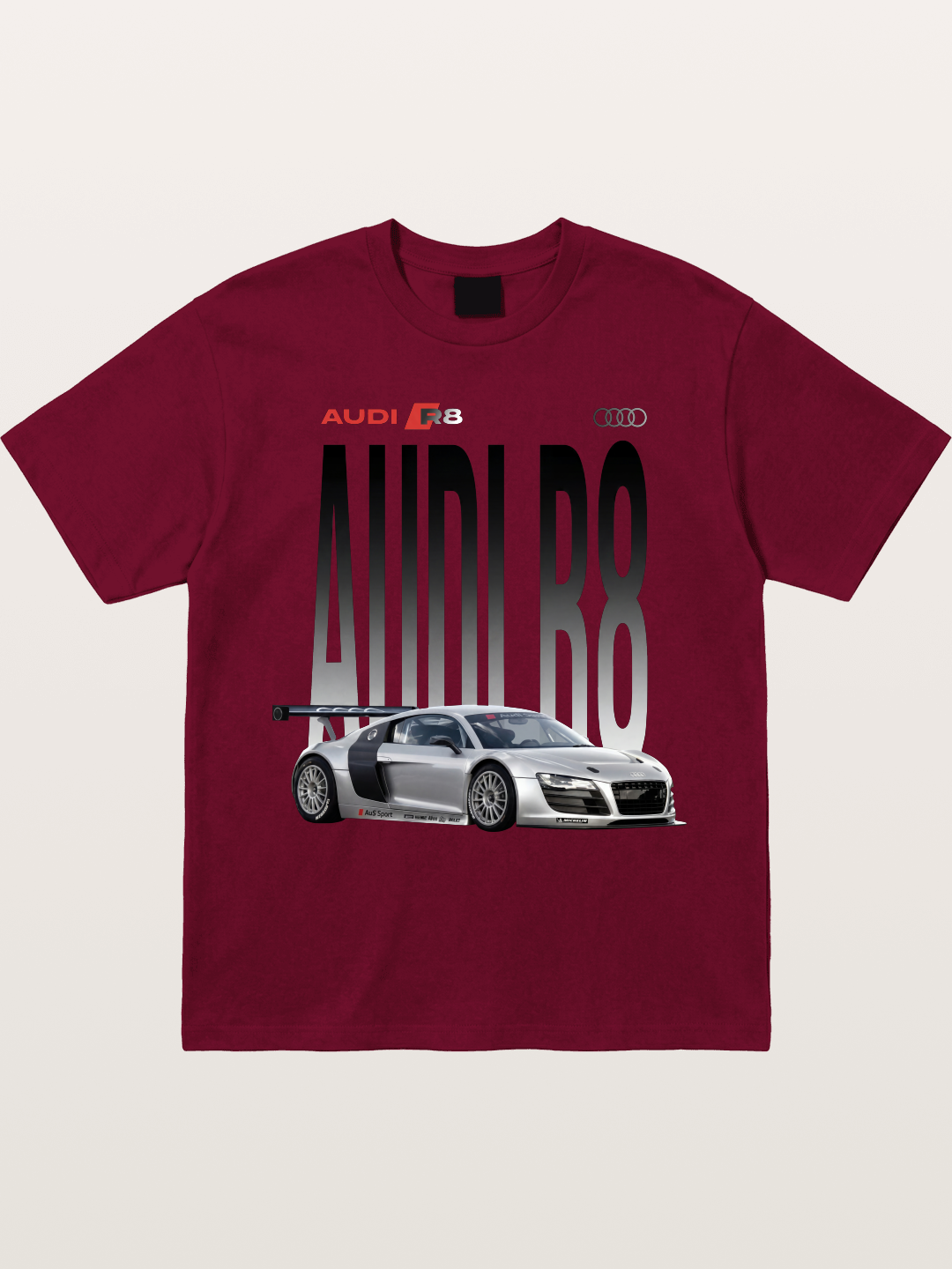 Silver Audi R8 GT3 Front Side View Gildan T-shirt