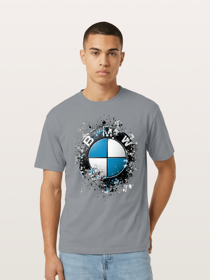 BMW Splash Paint Round Logo Cotton T-shirt