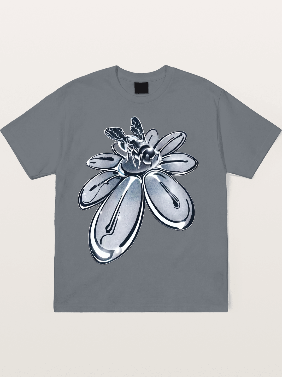 EDC Silver Chrome Daisy Art Cotton T-shirt