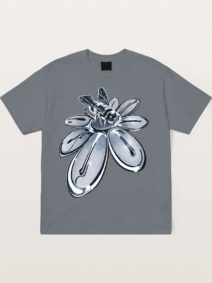 EDC Silver Chrome Daisy Art Cotton T-shirt