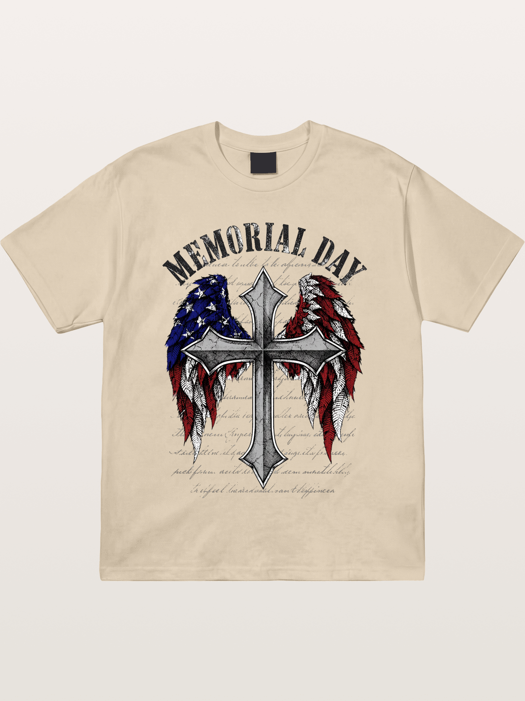 Memorial Day Cross Wings Art Gildan T-shirt