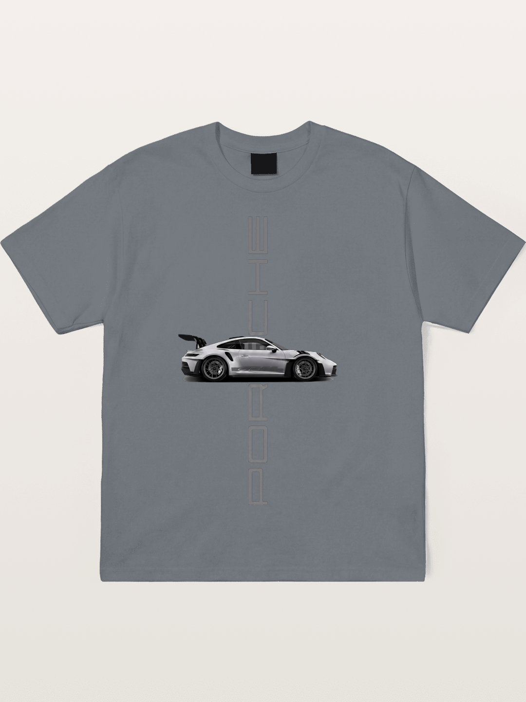 Porsche 911 Vertical Text Design Cotton T-shirt
